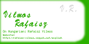 vilmos rafaisz business card